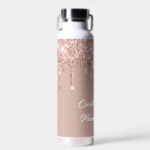 Rose Gold Glitzer Wasserflasche mit benutzerdefini Trinkflasche (Vorne)