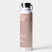 Rose Gold Glitzer Wasserflasche mit benutzerdefini Trinkflasche (Rückseite)