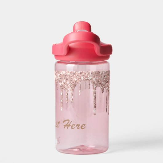 Rose Gold Glitzer Wasserflasche mit benutzerdefini Trinkflasche (Rückseite)