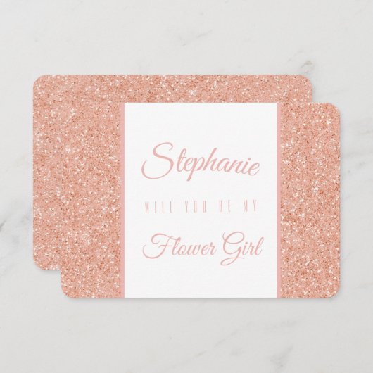 Rose Gold Glitzer Wedding Party Einladung (Vorne/Hinten)