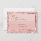 Rose Gold Glitzer Wedding RSVP Card (Vorderseite)