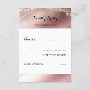 Rose Gold Glitzer Wedding RSVP Karte
