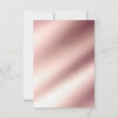 Rose Gold Glitzer Wedding RSVP Karte (Rückseite)