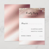 Rose Gold Glitzer Wedding RSVP Karte (Vorne/Hinten)