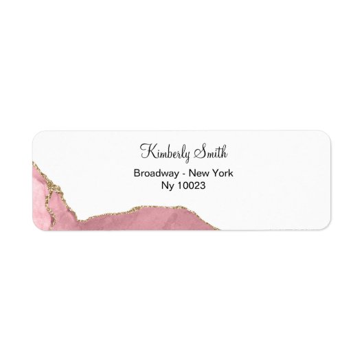 Rose Gold Glitzer Wedding Rücksendeadresse (Vorne)