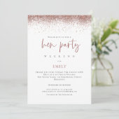 Rose Gold Glitzer Weekend Weinroute Henne Party Einladung (Stehend Vorderseite)