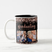Rose Gold Glitzer wegen Ihnen 5 Foto Grad Zweifarbige Tasse (Links)