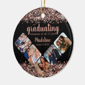 Rose Gold Glitzer wegen Ihrer fünf Foto Gradua Keramik Ornament (Links)