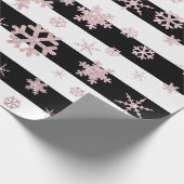Rose Gold Glitzer Weihnachten Snowflake Muster Geschenkpapier (Ecke)