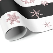 Rose Gold Glitzer Weihnachten Snowflake Muster Geschenkpapier (Rolleneckpunkt)