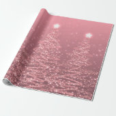 Rose Gold Glitzer Weihnachtsbaumen Urlaub Geschenkpapier (Ungerollt)