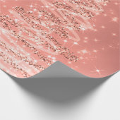 Rose Gold Glitzer Weihnachtsbaumen Urlaub  Geschenkpapier (Ecke)
