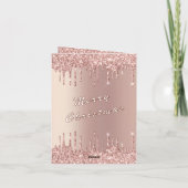 Rose Gold Glitzer Weihnachtskarte Karte (Rückseite)