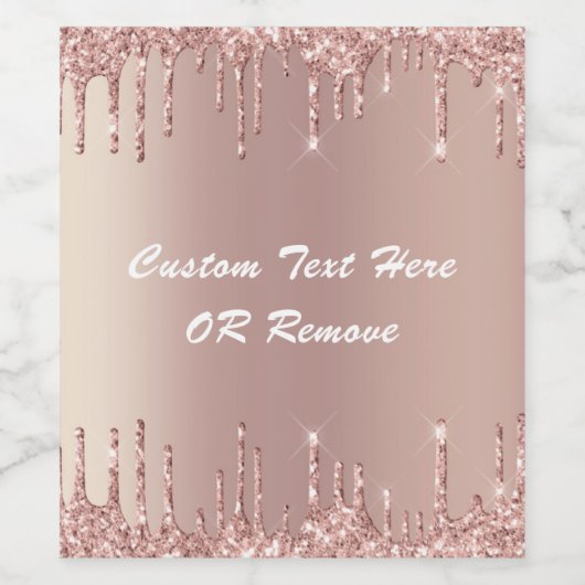 Rose Gold Glitzer Weinetikett mit benutzerdefinier (Einzelnes Label)