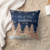 Rose Gold Glitzer Winterwald Mr. und Mrs. Kissen (Decke)