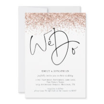 Rose Gold Glitzer Wir machen QR Hochzeit