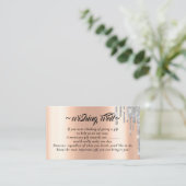 Rose Gold Glitzer wünscht sich gute Hochzeit Begleitkarte (Stehend Vorderseite)