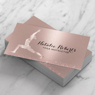 Rose Gold Glitzer Yoga Pose Yoga Instruktor Visitenkarte