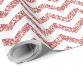 Rose Gold Glitzer Zickzack Hochzeitszettel Geschenkpapier (Rolleneckpunkt)