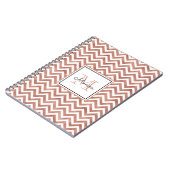 Rose Gold Glitzer Zickzack Muster Monogramm Notizblock (Linke Seite)