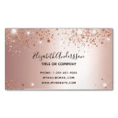 Rose Gold Glitzern elegant Magnetische Visitenkarte (Vorderseite)