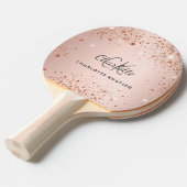 Rose Gold Glitzern Monogramm Name Tischtennis Schläger (Vorderseite)
