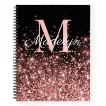 Rose Gold Glitzern Monogrammname