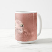 Rose Gold Glitzy Black Eyelashes Kaffeetasse (VorderseiteRechts)