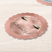 Rose Gold Glitzy Black Eyelashes Untersetzer (angewinkelt)