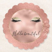Rose Gold Glitzy Black Eyelashes Untersetzer (Vorderseite)