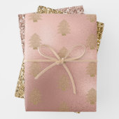 Rose Gold Glitzy Glitter Christmas Tree Geschenkpapier Set (Beispiel)