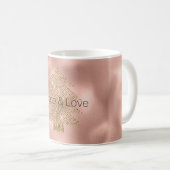 Rose Gold Glitzy Glitter Christmas Tree   Kaffeetasse (VorderseiteRechts)