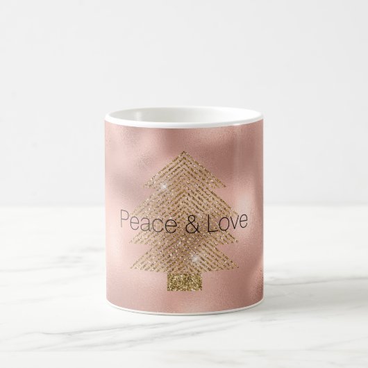 Rose Gold Glitzy Glitter Christmas Tree   Kaffeetasse (Mittel)