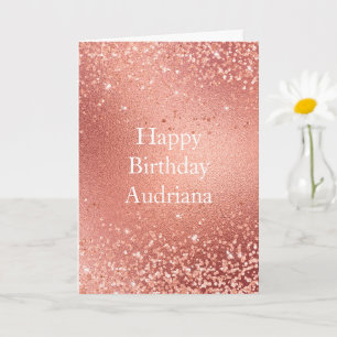 Rose Gold Glitzy Glitzer Sparkle Geburtstag Karte