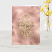 Rose Gold Glitzy Glitzer Weihnachtsbaum Karte (Gelbe Blume)