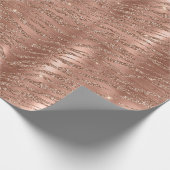 Rose Gold Glitzy Glitzer Zebra Print Geschenkpapier (Ecke)