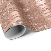 Rose Gold Glitzy Glitzer Zebra Print Geschenkpapier (Rolleneckpunkt)