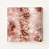 Rose Gold Glitzy Pink Leopard Ihr Foto Notizblock (Rückseite)
