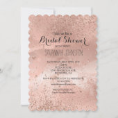 Rose Gold Glitzy Sparkle Brautparty Einladung (Vorderseite)