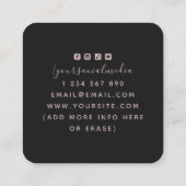 Rose Gold Goddess & Mystic Moon Celestie Energy Quadratische Visitenkarte (Rückseite)