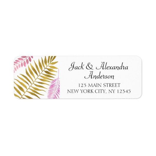 Rose Gold & Gold Foil Tropische Hochzeit (Vorne)