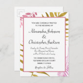 Rose Gold & Gold Foil Tropische Hochzeit Einladung (Vorne/Hinten)