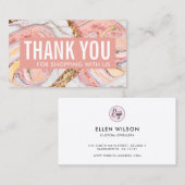 Rose Gold & Gold Geode Marble Business Vielen Dank Visitenkarte (Vorne/Hinten)