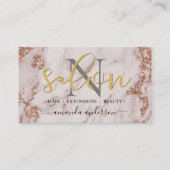 Rose Gold & Gold Salon Chic Visitenkarte (Vorderseite)