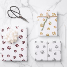 Rose Gold, Gold und Silber Glitzer Paw Prints