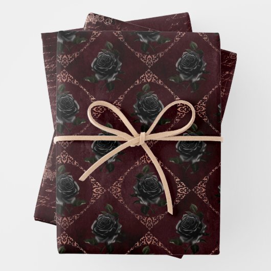 Rose Gold Gothic Halloween Geschenkpapier Set (Beispiel)