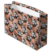 Rose Gold Gothic Halloween Große Geschenktüte (Rückseite Schrägansicht)