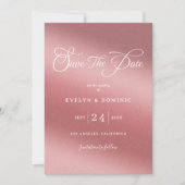 Rose Gold Gradient Elegant Chic Wedding Save The Date (Vorderseite)