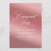 Rose Gold Gradient Modern Engagement Party Einladung (Vorderseite)