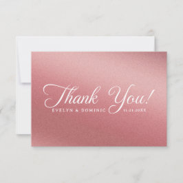 Rose Gold Gradient Modern Minimalist Wedding Dankeskarte